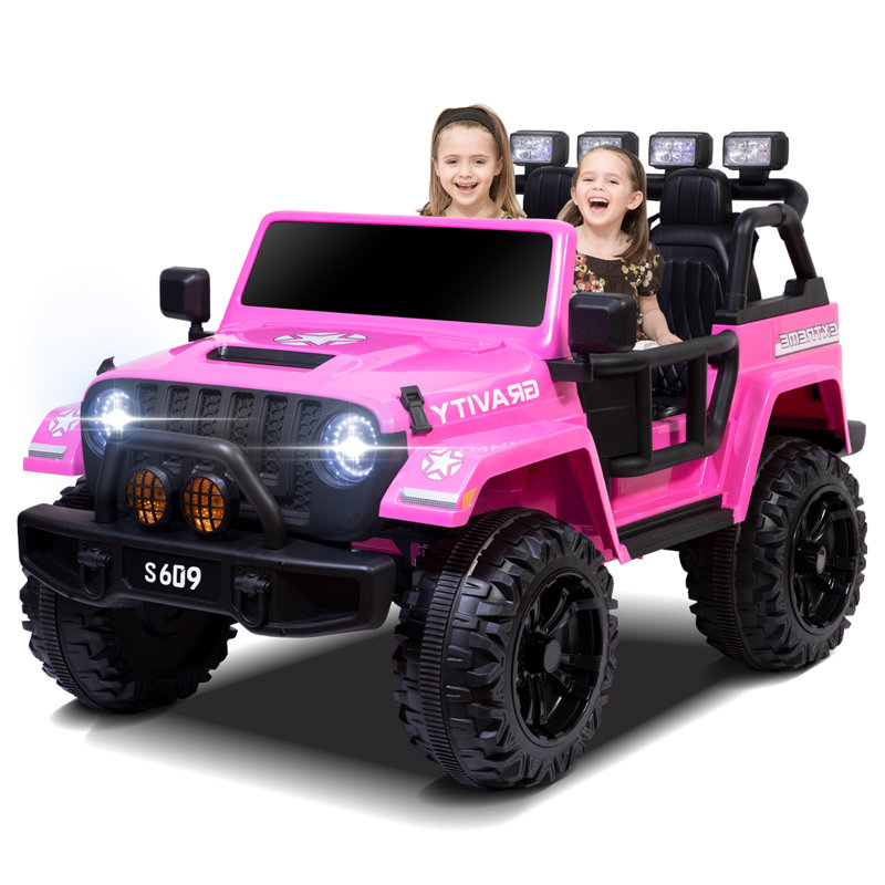 12V 2 Seater Ride On Truck Car for Kids w Remote Control Kulamoon Color Pink